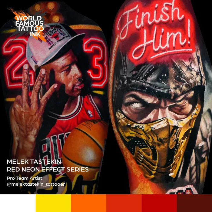 World Famous Dildos Melek Tastekin Red Neon Effect Series World Famous Tattoo Ink 1oz
