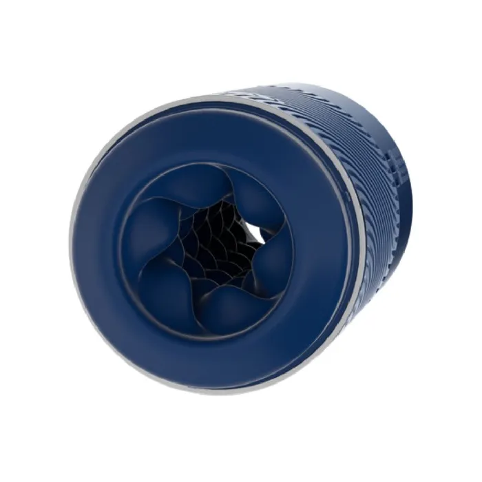 WOW Male Sex Toys Pow Double Ended Manual Silicone Stroker with Suction Control Blue