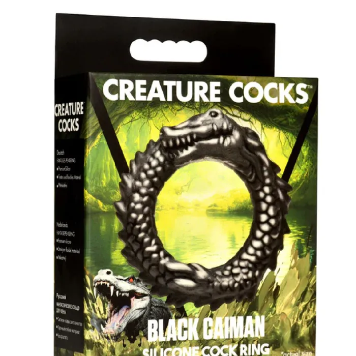 XR Brands Male Sex Toys Black Caiman Serpent Fantasy Cock Ring