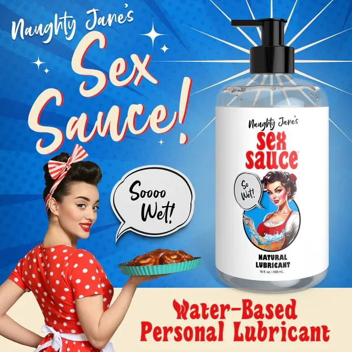 XR Brands Sexual Health Wellbeing Naughty Janes Sex Sauce Natural Water Based Lubricant 16oz