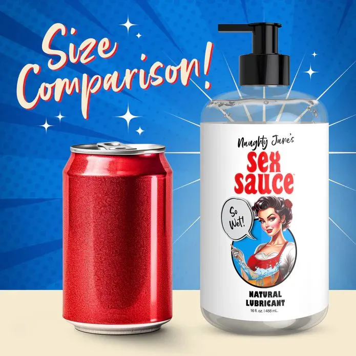 XR Brands Sexual Health Wellbeing Naughty Janes Sex Sauce Natural Water Based Lubricant 16oz
