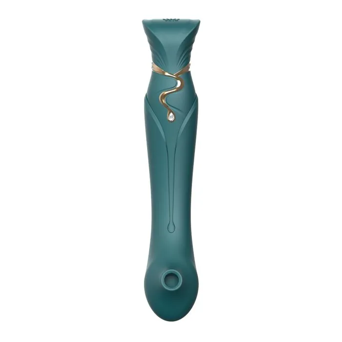 ZALO USA Female Sex Toys ZALO USA Queen Set Gspot PulseWave Vibrator with Suction Sleeve Jewel Green