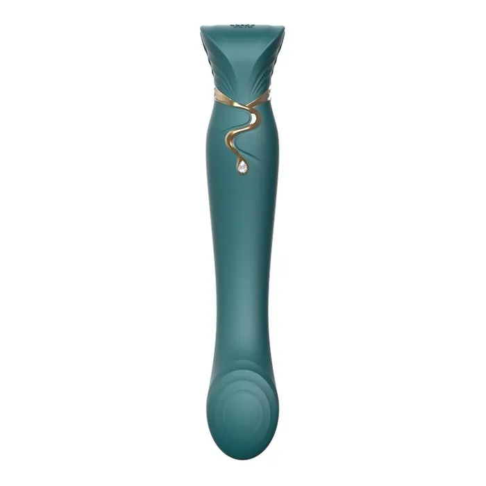 ZALO USA Female Sex Toys ZALO USA Queen Set Gspot PulseWave Vibrator with Suction Sleeve Jewel Green