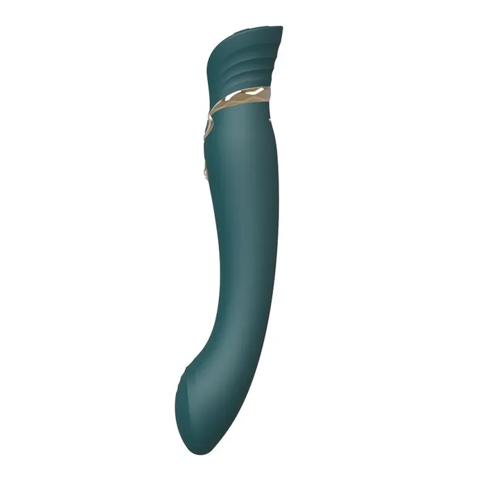 ZALO USA Female Sex Toys ZALO USA Queen Set Gspot PulseWave Vibrator with Suction Sleeve Jewel Green