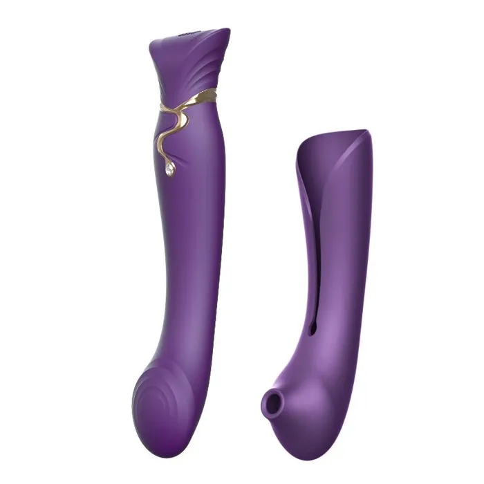 ZALO USA Female Sex Toys ZALO USA Queen Set Gspot PulseWave Vibrator with Suction Sleeve Twilight Purple